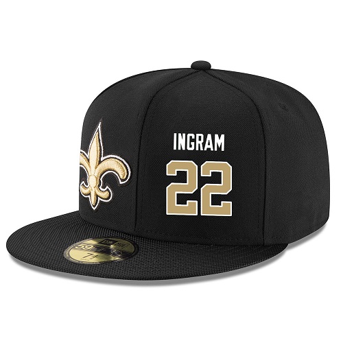 NFL New Orleans Saints #22 Mark Ingram Stitched Snapback Adjustable Player Hat - Black/Gold